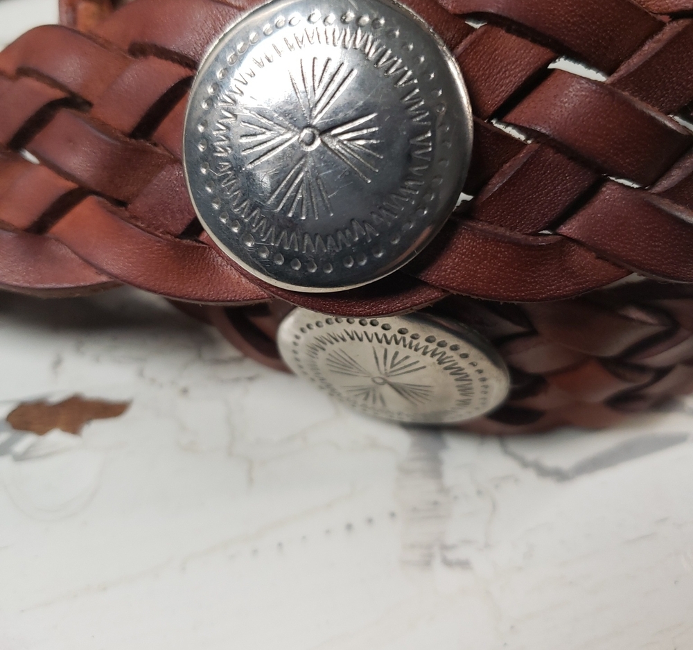 'H Brand' Vintage Western Boho Braided Leather Belt - Women's size S - Picture 8 of 11